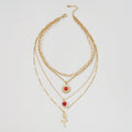Layered Necklace Elegant Metal Chain Diamond