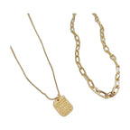 Layered Tag Pendant Necklace