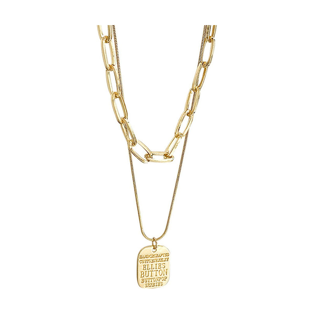 Layered Tag Pendant Necklace
