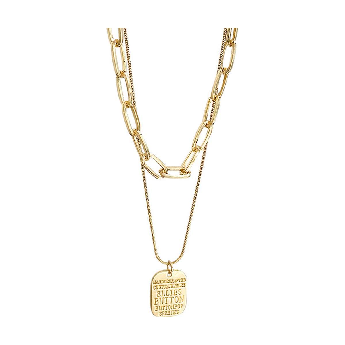 Layered Tag Pendant Necklace