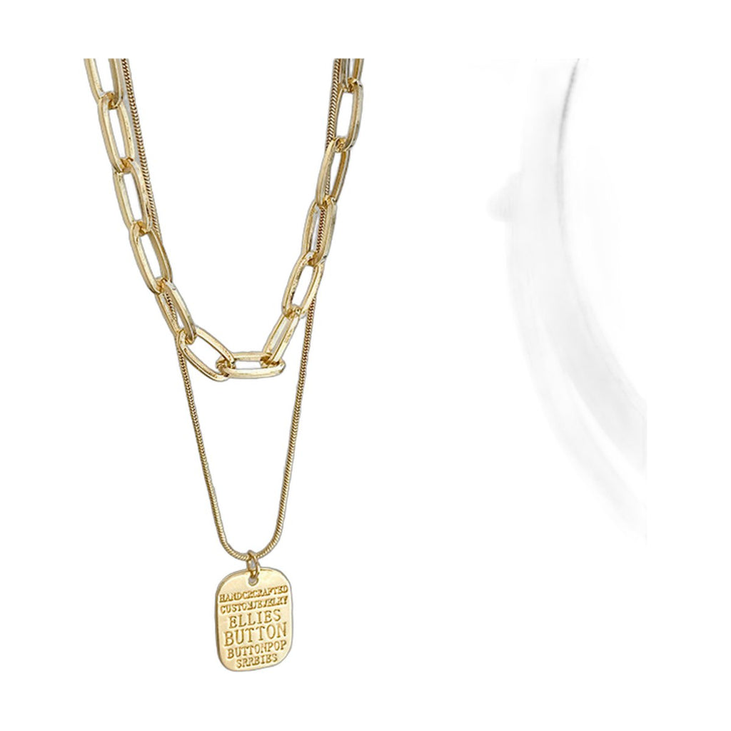 Layered Tag Pendant Necklace