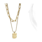 Layered Tag Pendant Necklace