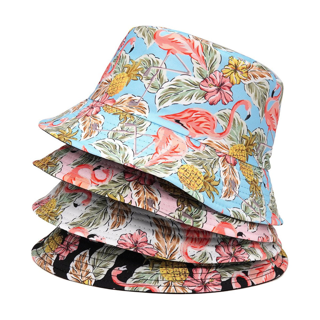 Leaf Printing Bucket Hat Sunshade Double-sided