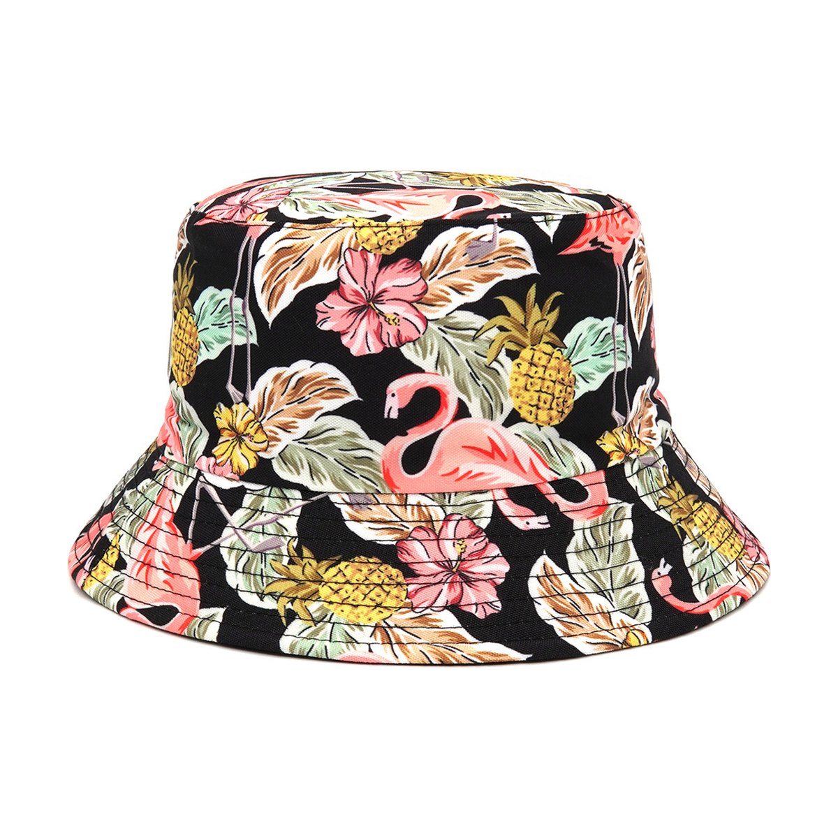 Leaf Printing Bucket Hat Sunshade Double-sided