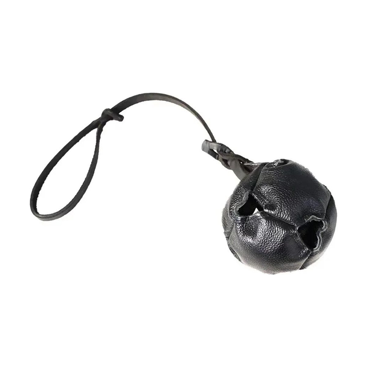 Leather Dog Training Ball Toy Tug Handle