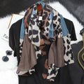 Leopard Print Cotton Linen Scarf Printing Long