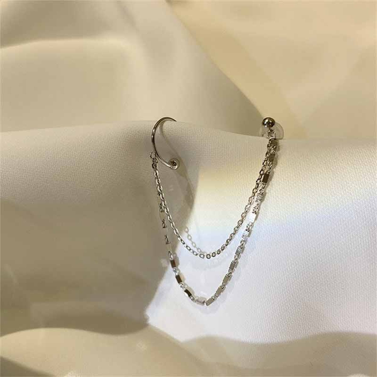 Long Chain Minimalist Ear Cuff