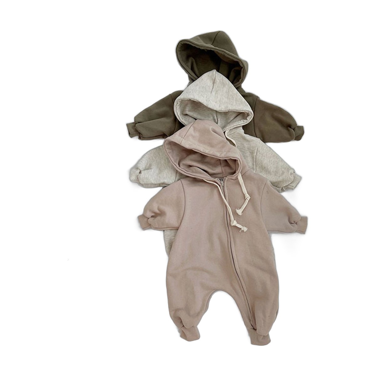 Long Sleeved Hoodie Zipper Baby Jumpsuit