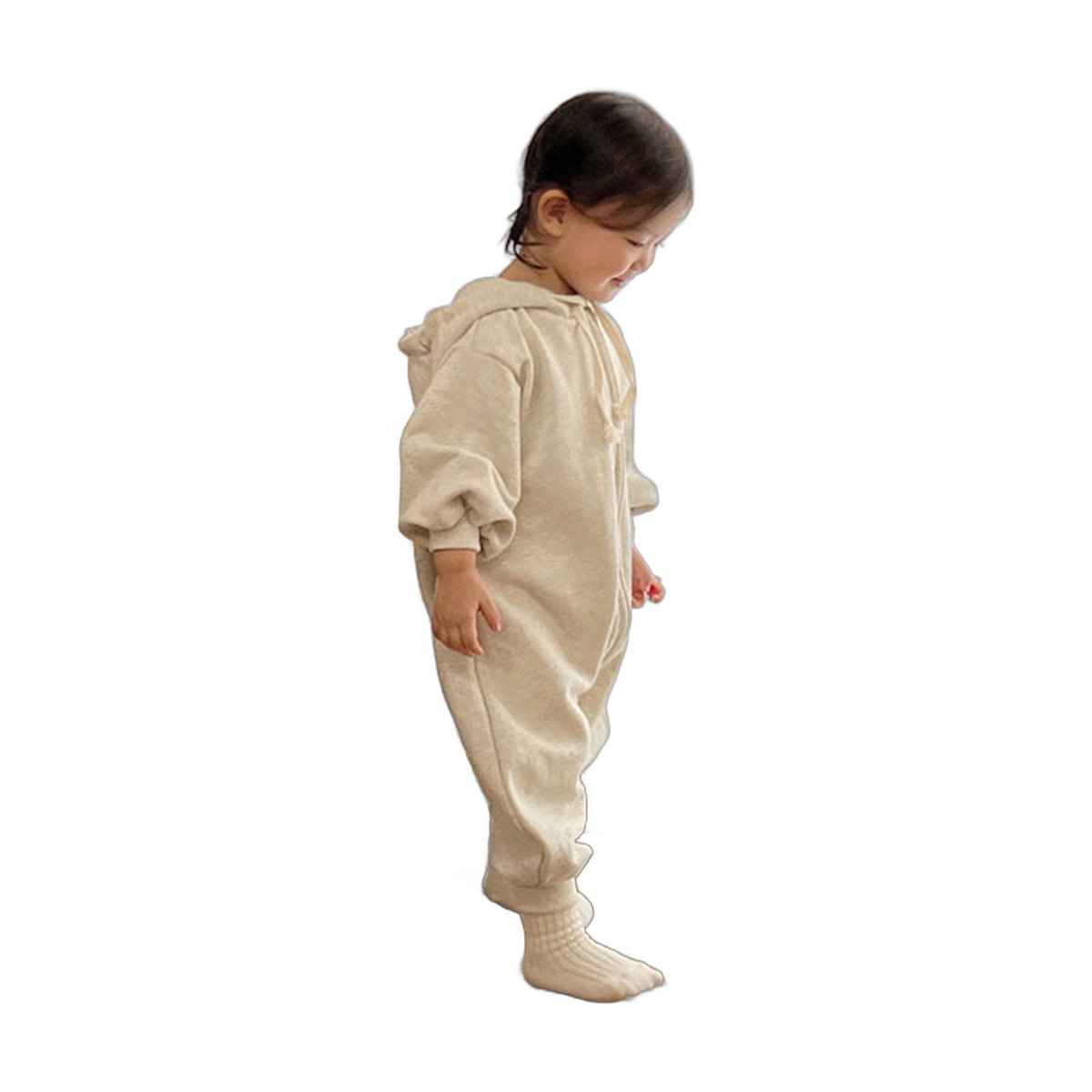 Long Sleeved Hoodie Zipper Baby Jumpsuit