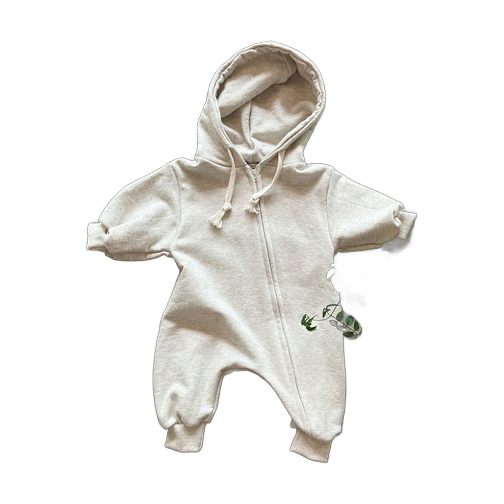 Long Sleeved Hoodie Zipper Baby Jumpsuit