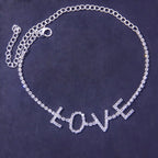 LOVE Rhinestone Anklet