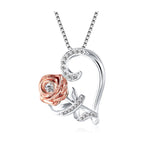 Love Rose Zircon Necklace Romance