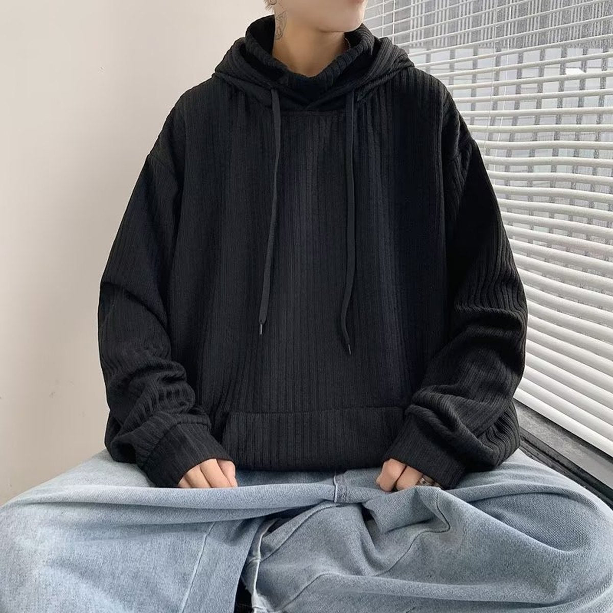 Men's American Turtleneck Hooded Sweater