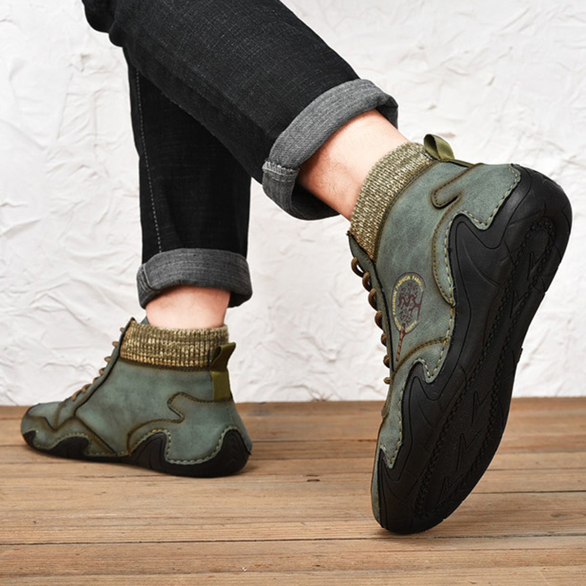Men's Ankle Boots High Top Quality Flats Shoes