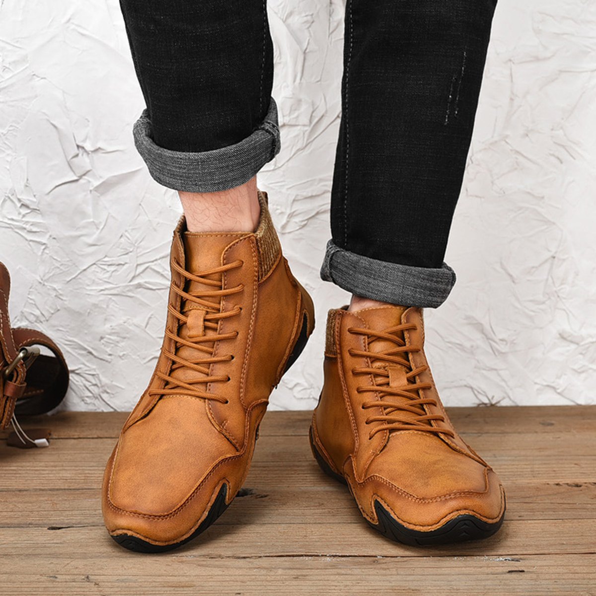 Men's Ankle Boots High Top Quality Flats Shoes