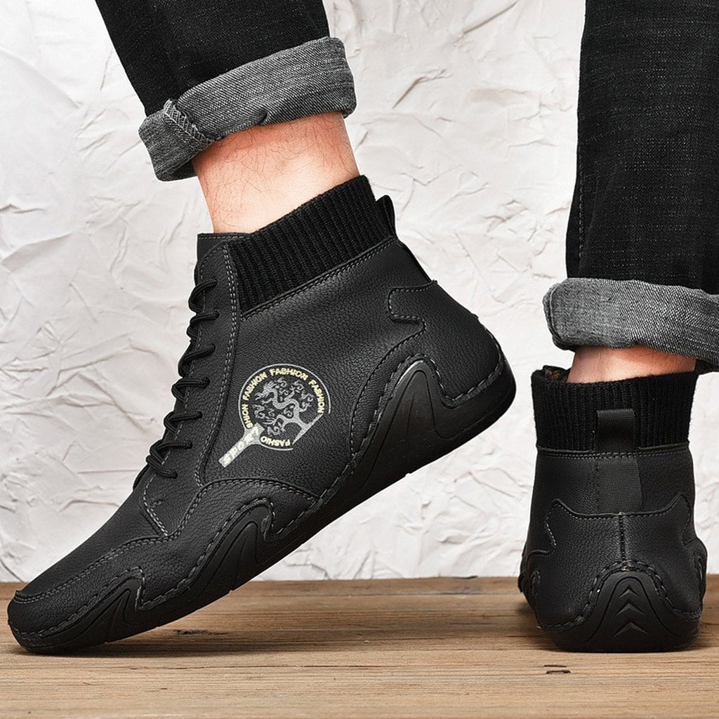Men's Ankle Boots High Top Quality Flats Shoes