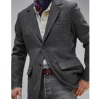 Men's Autumnwinter British Retro Gentlemans Tweed Wool Coat