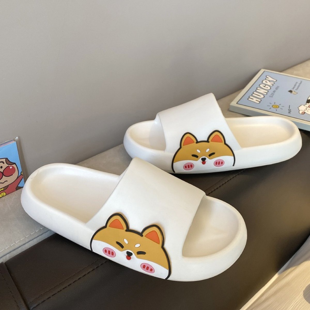 Men's Bathroom Antiskid Cartoon Wearing Sandals Slippers