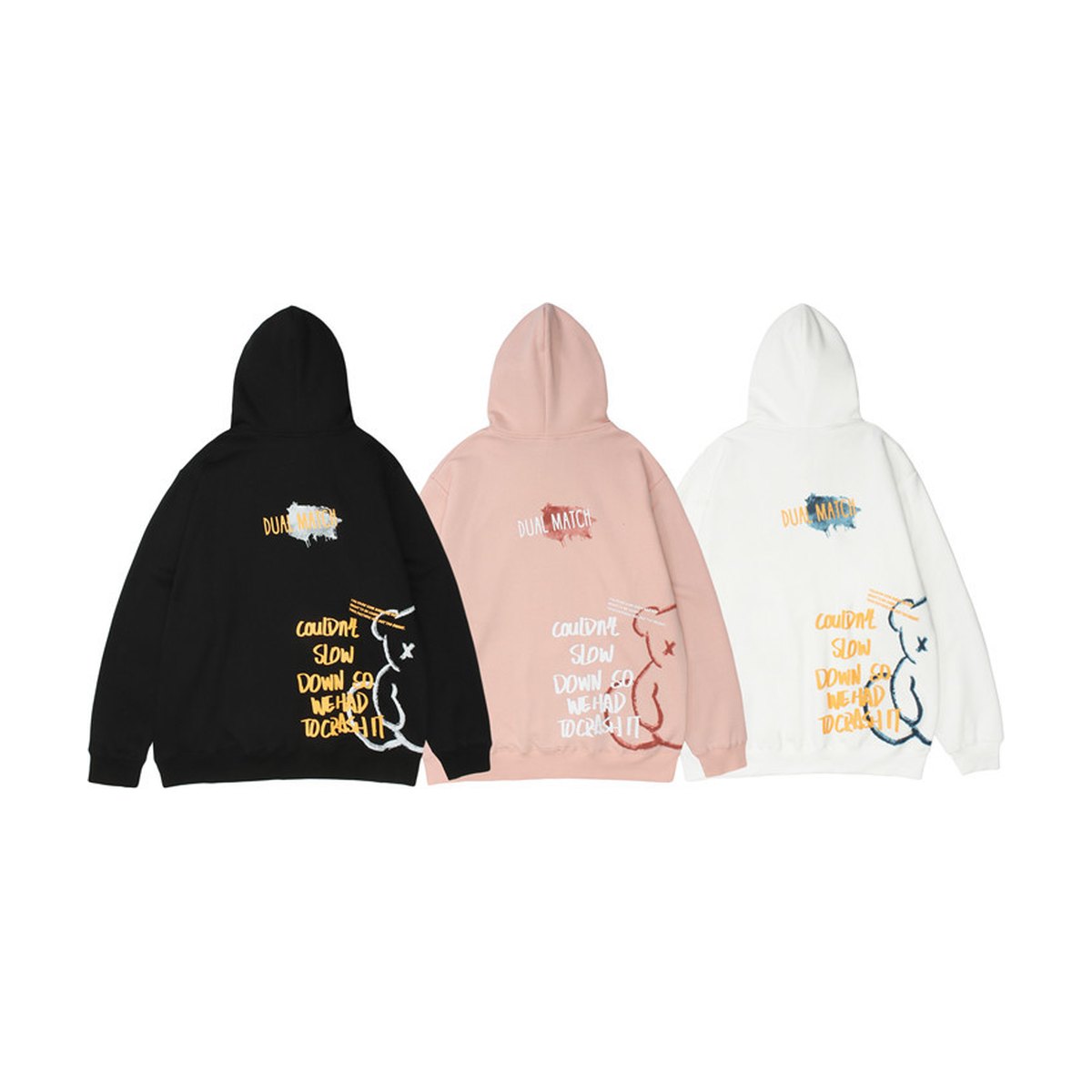 Men's Bear Print Hooded Sweatshirt