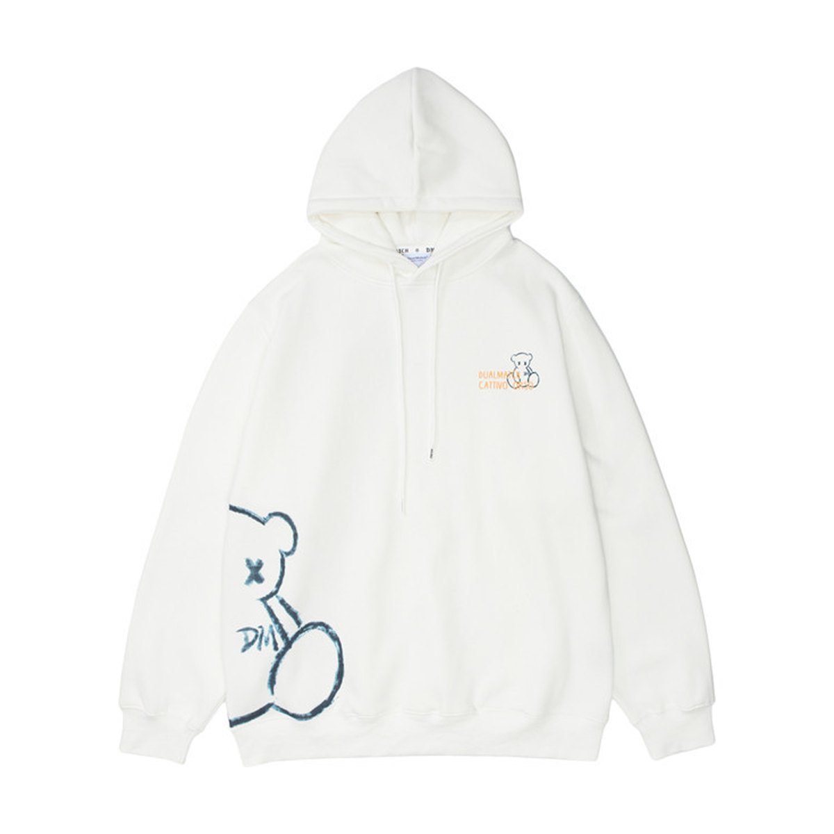 Men's Bear Print Hooded Sweatshirt