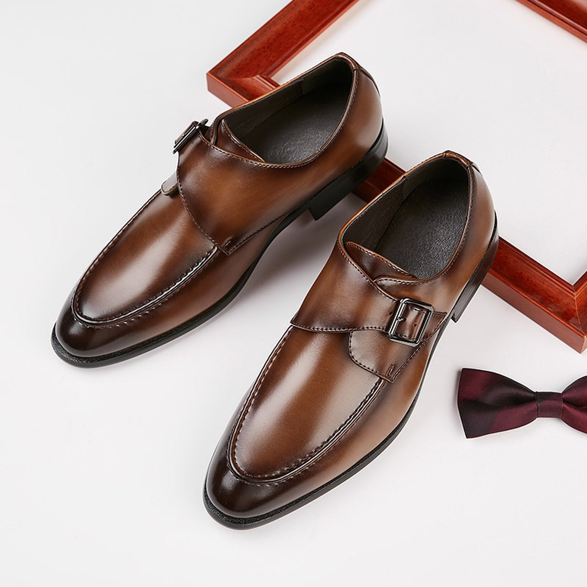 Men's British Buckle Business Leather Shoes