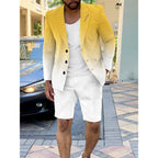 Men's British Casual Gradient Color Suit Shorts