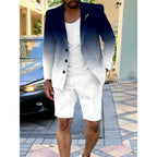 Men's British Casual Gradient Color Suit Shorts