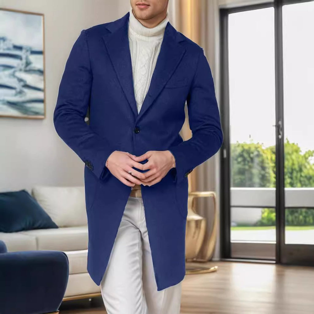 Men's British Medium-length Wool Coat