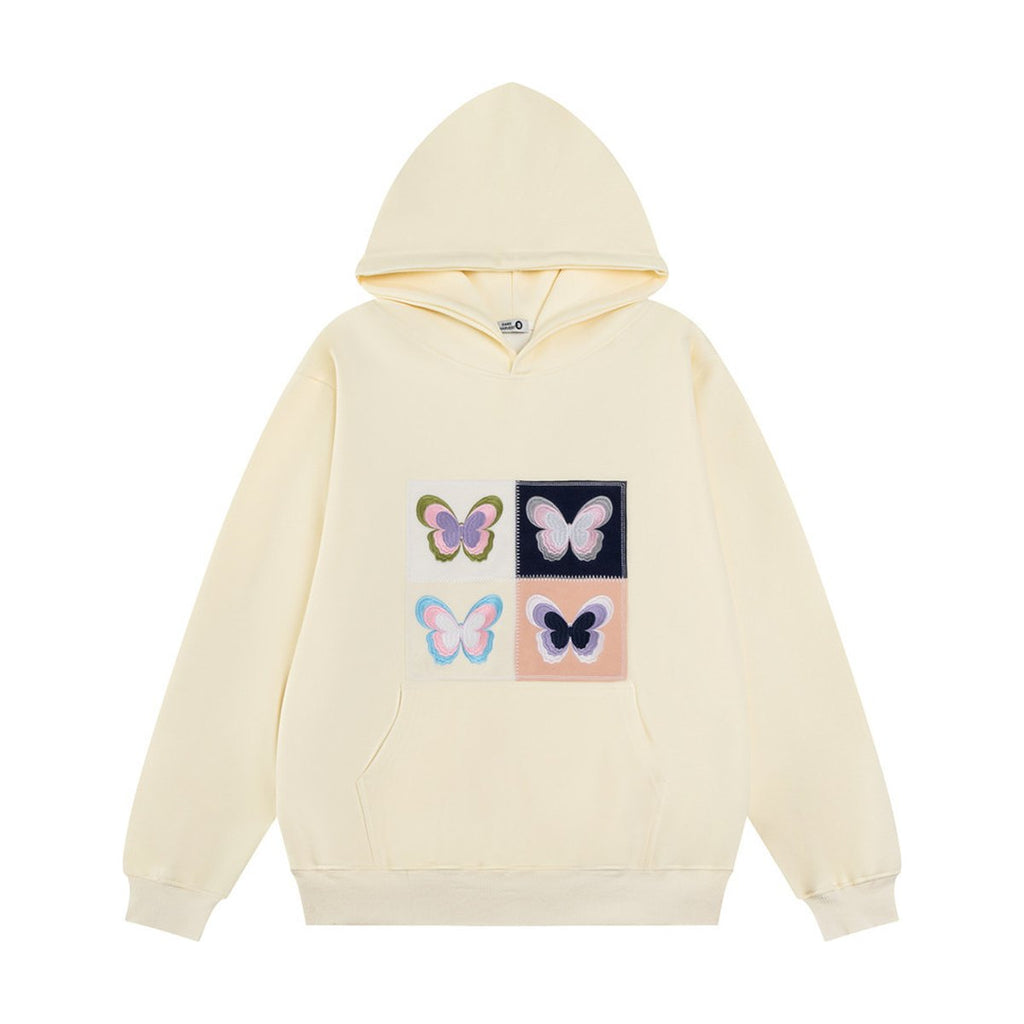 Men's Butterfly Patch Embroidered Hoodie