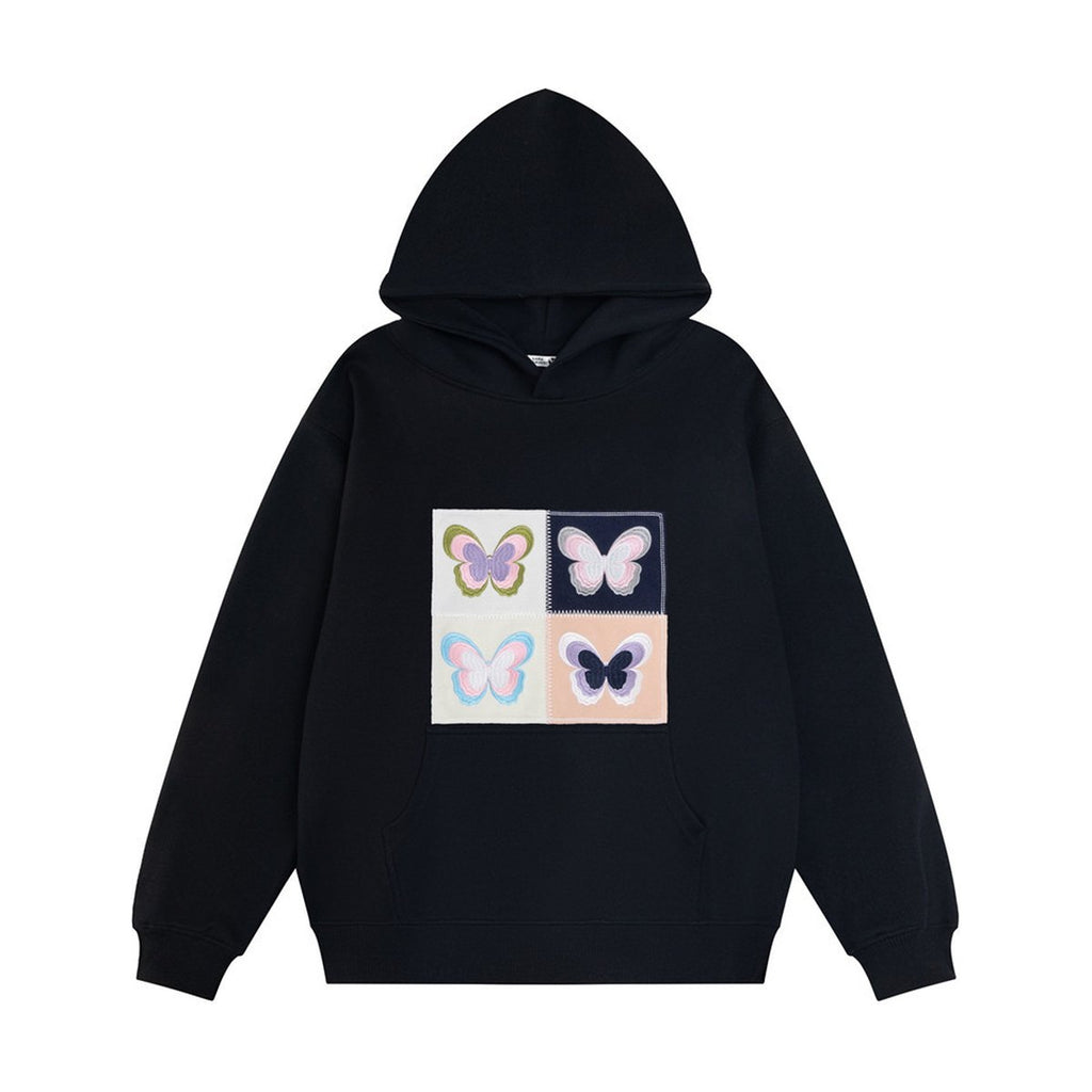 Men's Butterfly Patch Embroidered Hoodie