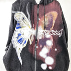 Men's Butterfly Print Cardigan Loose Sweater