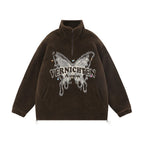 Men's Butterfly Print Lamb Wool Sweatshirt