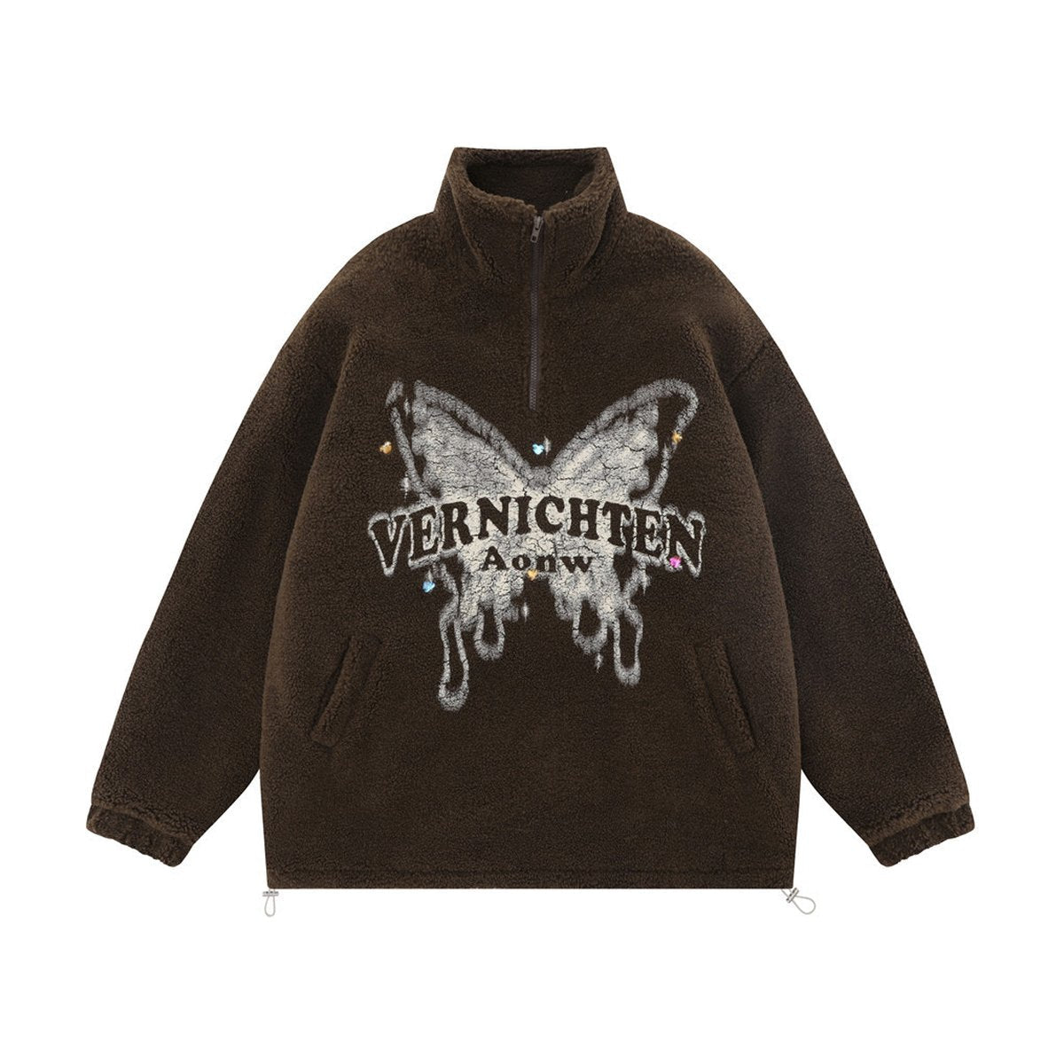 Men's Butterfly Print Lamb Wool Sweatshirt