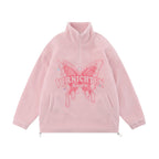 Men's Butterfly Print Lamb Wool Sweatshirt