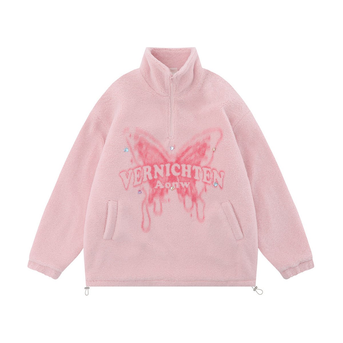 Men's Butterfly Print Lamb Wool Sweatshirt