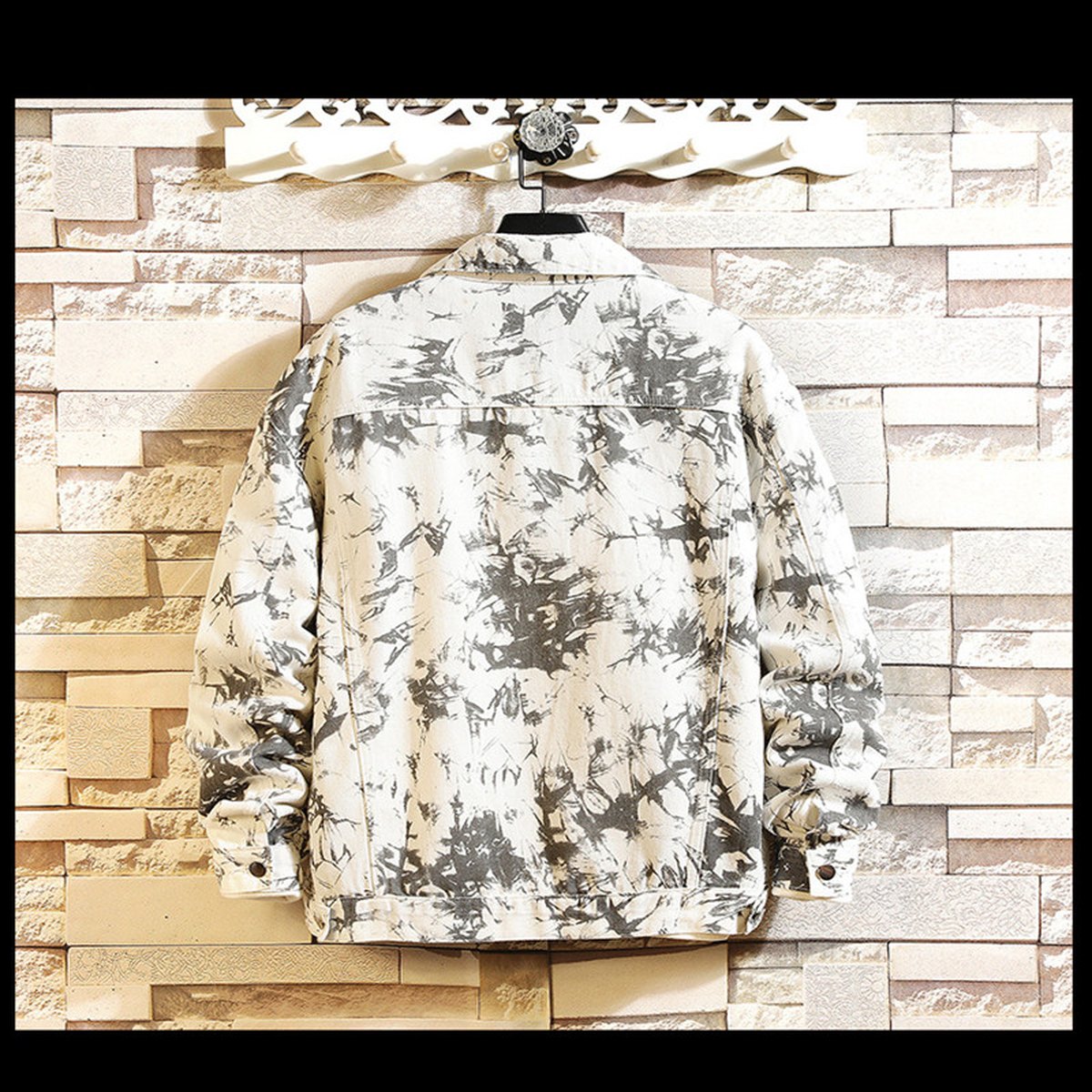 Men's Camouflage Color Denim Jacket