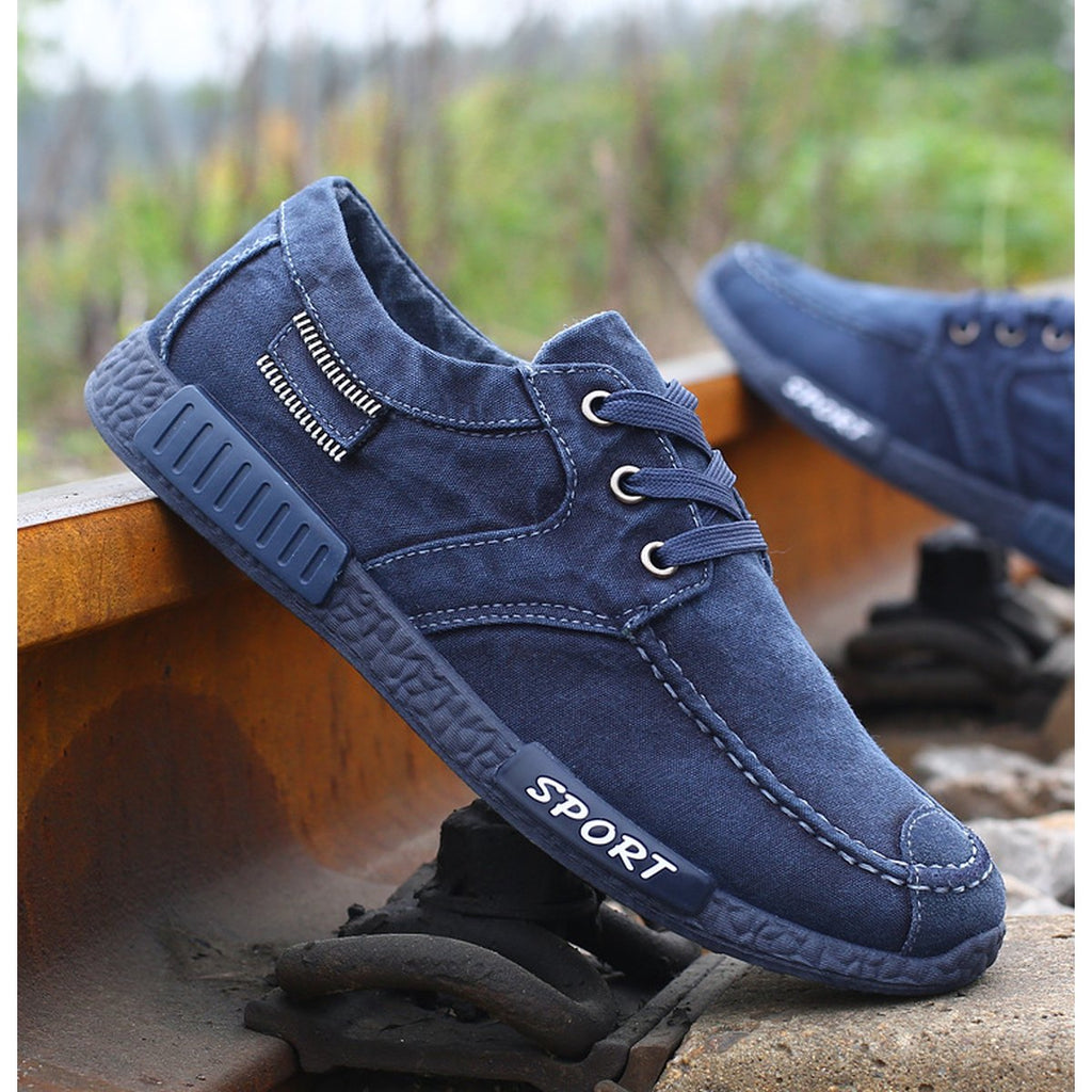Men's Canvas Shoes Washed Denim Board