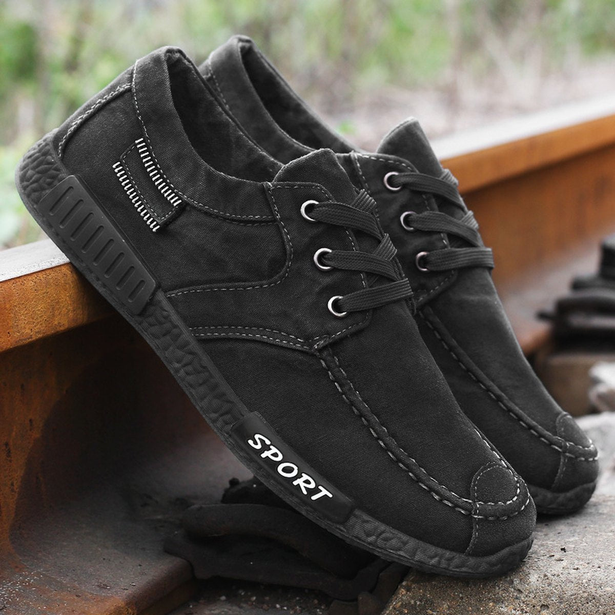 Men's Canvas Shoes Washed Denim Board