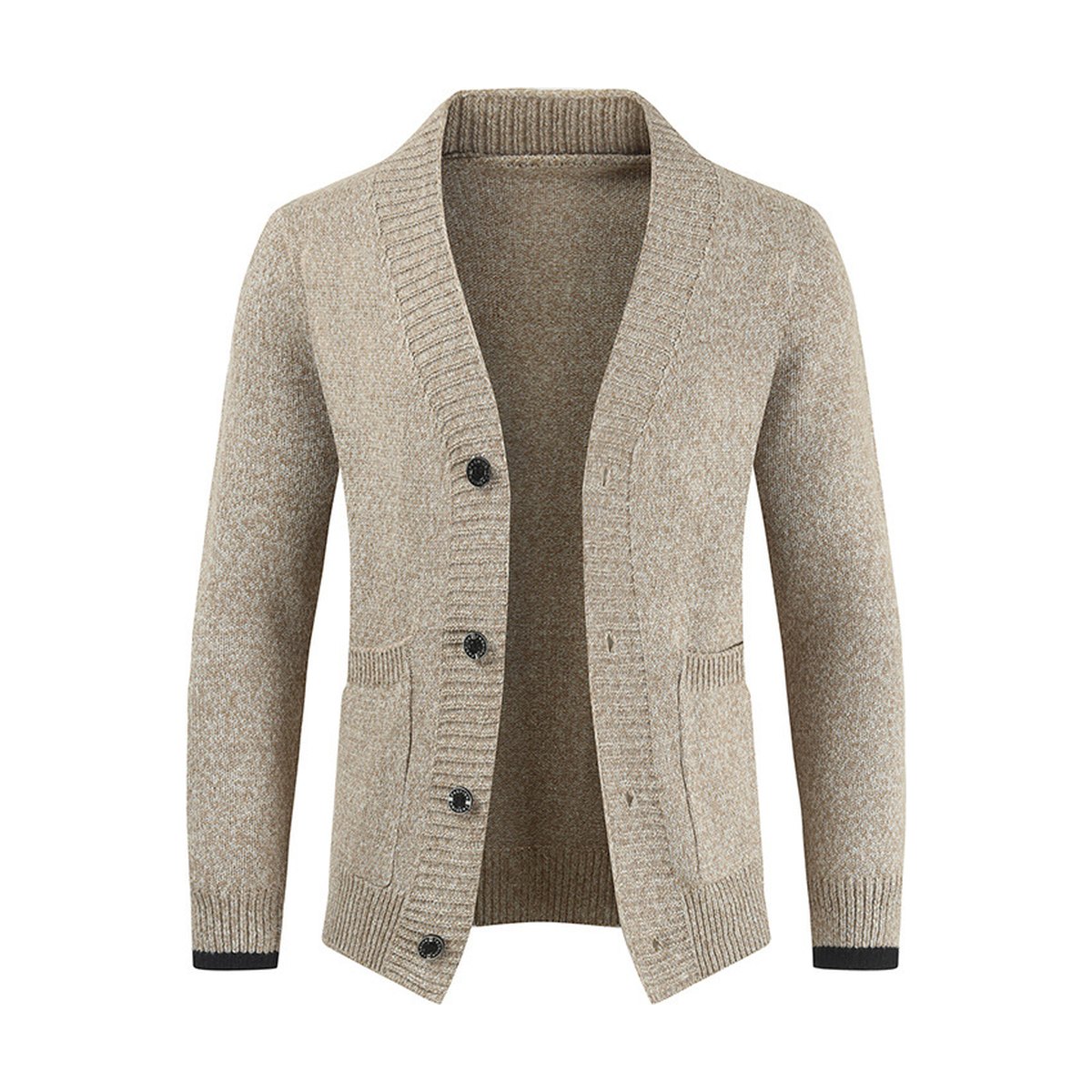 Men's Cardigan Sweater Button Long Sleeve