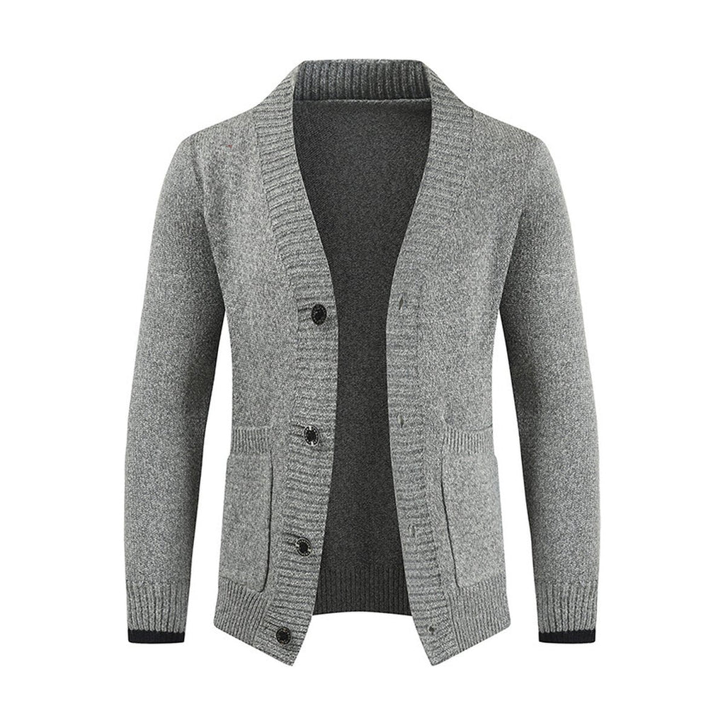 Men's Cardigan Sweater Button Long Sleeve
