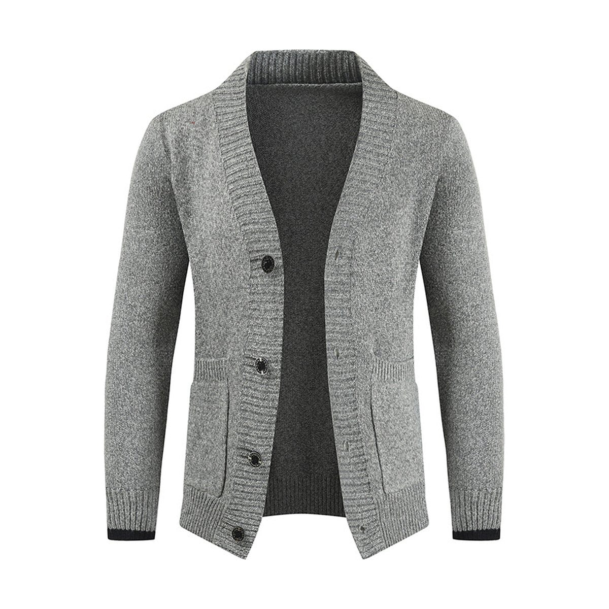Men's Cardigan Sweater Button Long Sleeve