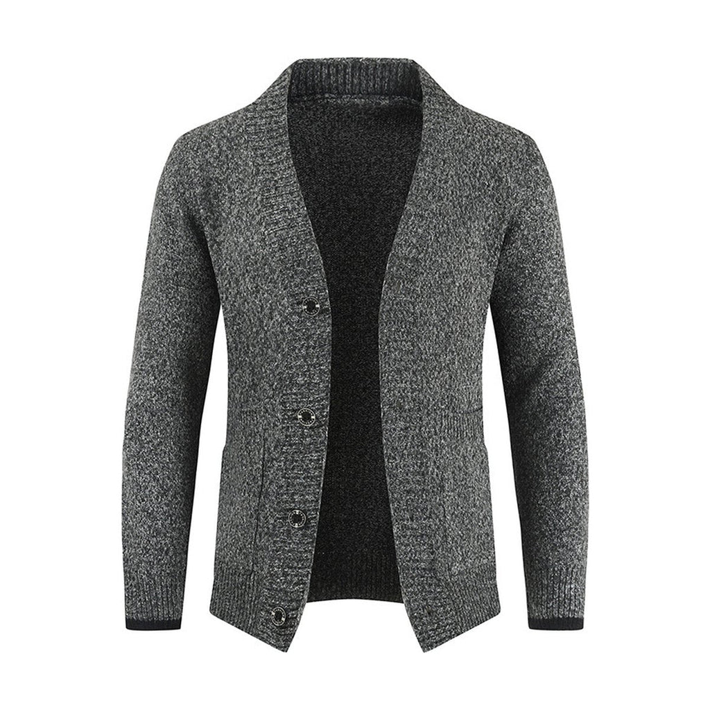 Men's Cardigan Sweater Button Long Sleeve