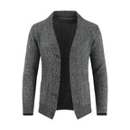 Men's Cardigan Sweater Button Long Sleeve