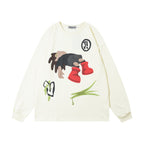Men's Cartoon Printed Crew Neck Sweatshirt