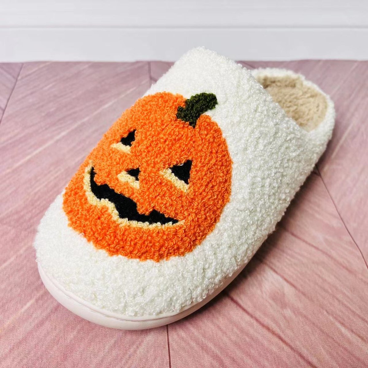 Men's Cartoon Pumpkin Cotton Slippers