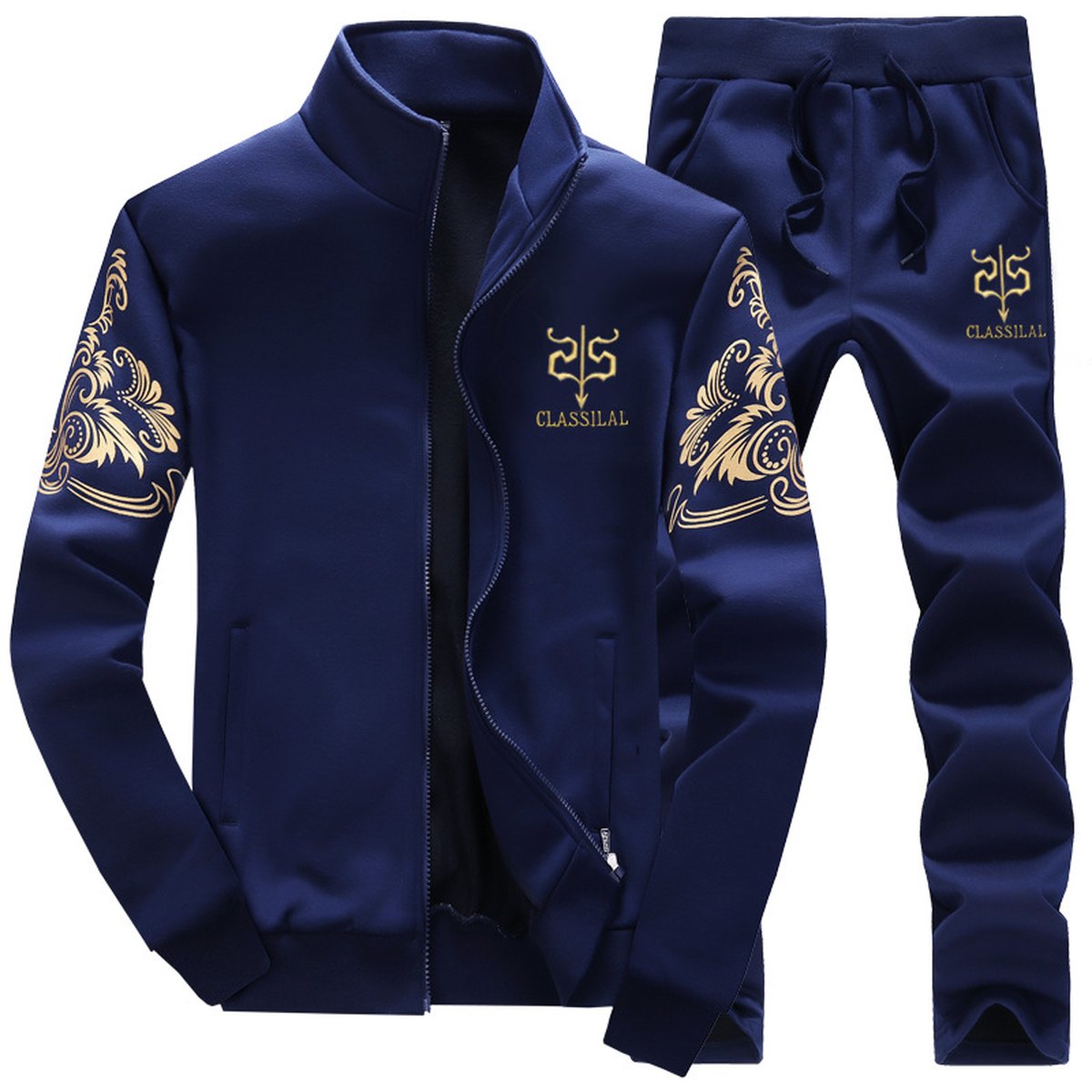 Men's Casual Brand Tracksuit Zipper 2 Piece Vest