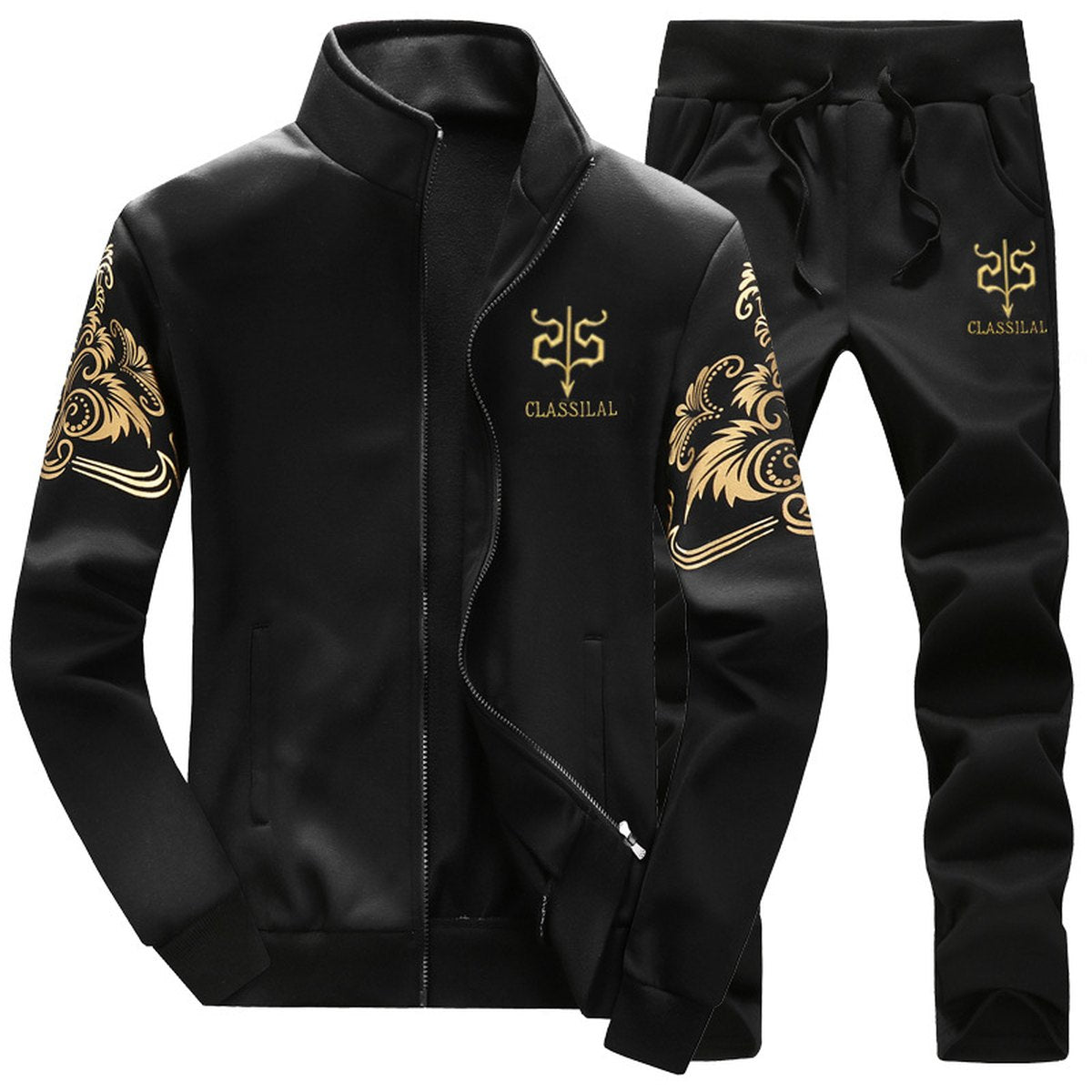 Men's Casual Brand Tracksuit Zipper 2 Piece Vest
