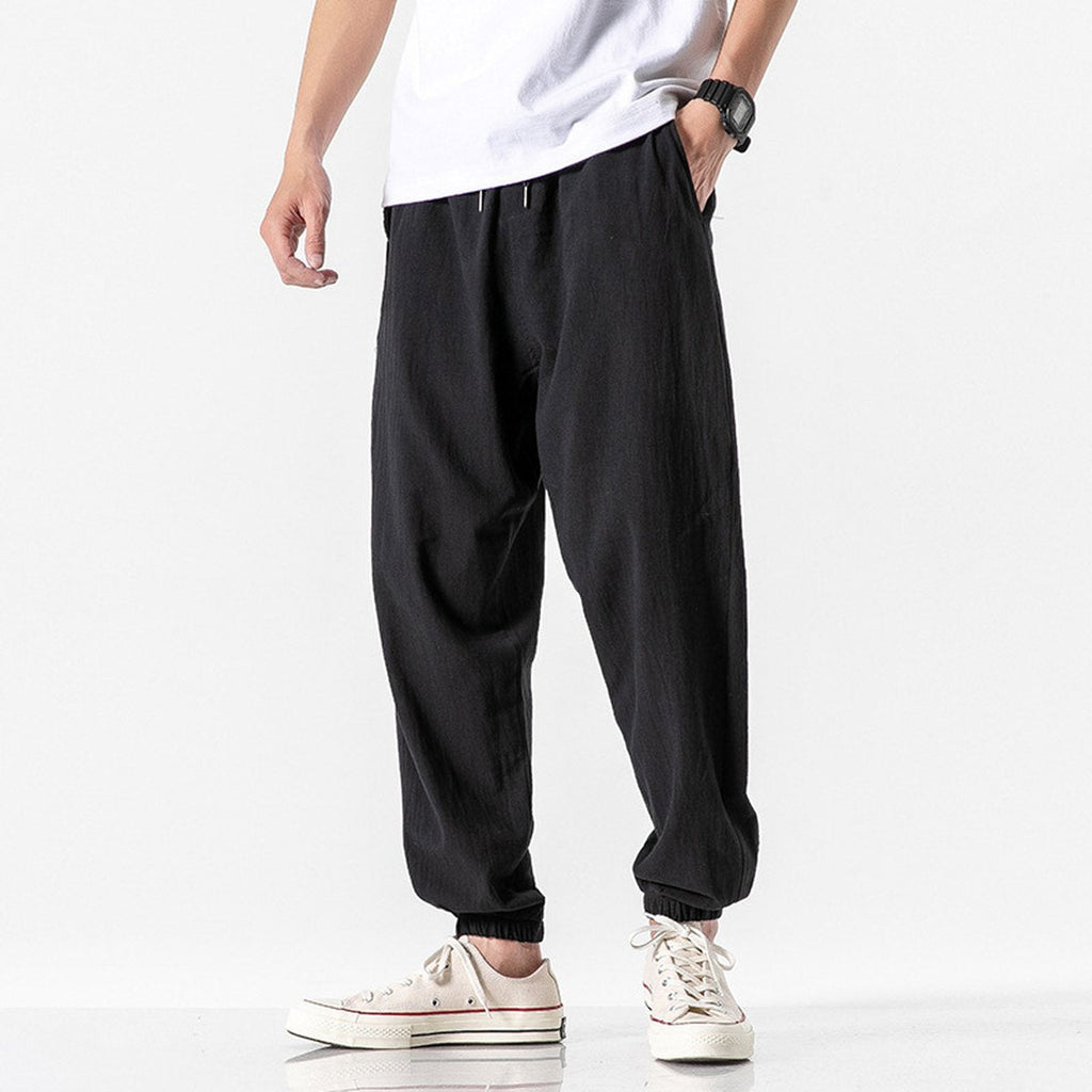 Men's Casual Cropped Pants Thin Linen Sports