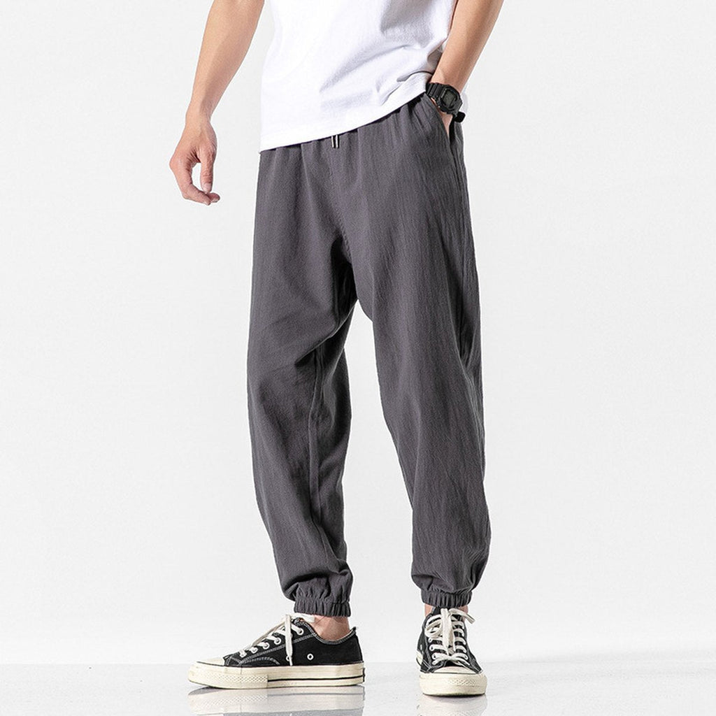 Men's Casual Cropped Pants Thin Linen Sports