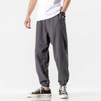 Men's Casual Cropped Pants Thin Linen Sports